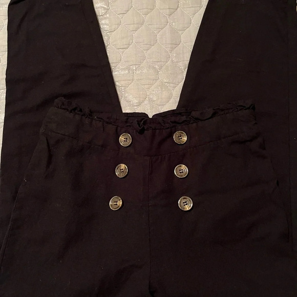 HEART & HIPS~ BLACK/ GOLD PULL ON~ PANT~LG - Picture 2 of 9